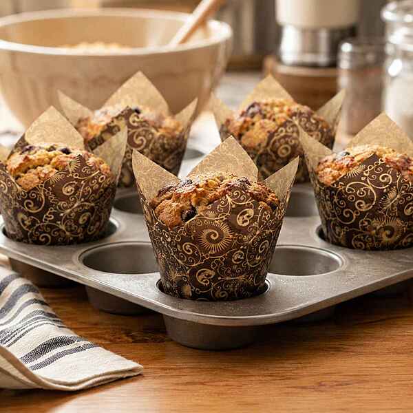 Cupcake Baking Cup DARK Brown Mariposa Print 2"x3 1/4" 10/100