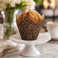 Cupcake Baking Cup DARK Brown Mariposa Print 2"x3 1/4" 10/100