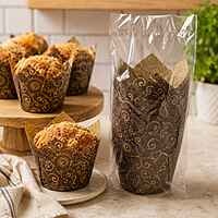 Cupcake Baking Cup DARK Brown Mariposa Print 2"x3 1/4" 10/100