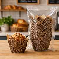 Cupcake Baking Cup DARK Brown Mariposa Print 2"x3 1/4" 10/100