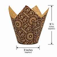Cupcake Baking Cup DARK Brown Mariposa Print 2"x3 1/4" 10/100