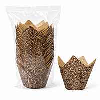 Cupcake Baking Cup DARK Brown Mariposa Print 2"x3 1/4" 10/100