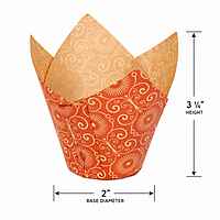 Cupcake Baking Cup RED Mariposa Print 2"x 3 1/4" 10/100