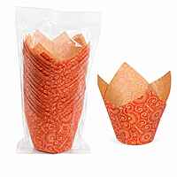 Cupcake Baking Cup RED Mariposa Print 2"x 3 1/4" 10/100