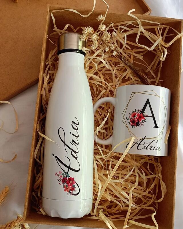 Initial Mug & Bottle Gift Box