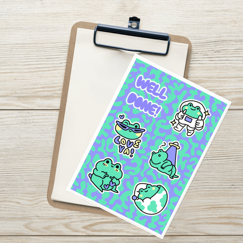 Cute Frogs Sticker sheet
