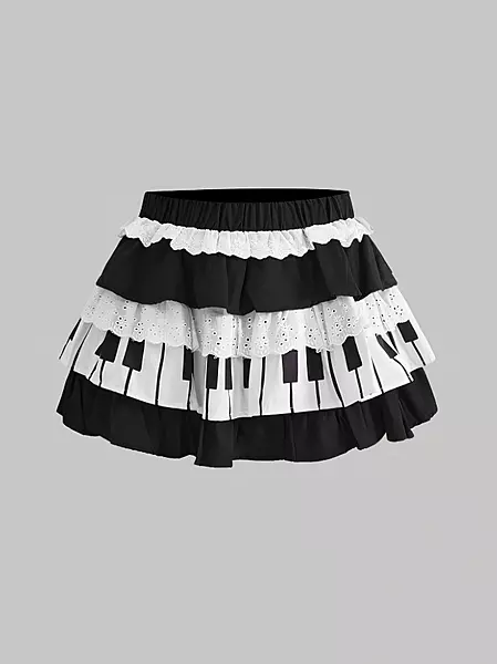 Cute Piano Key Cake Skirt