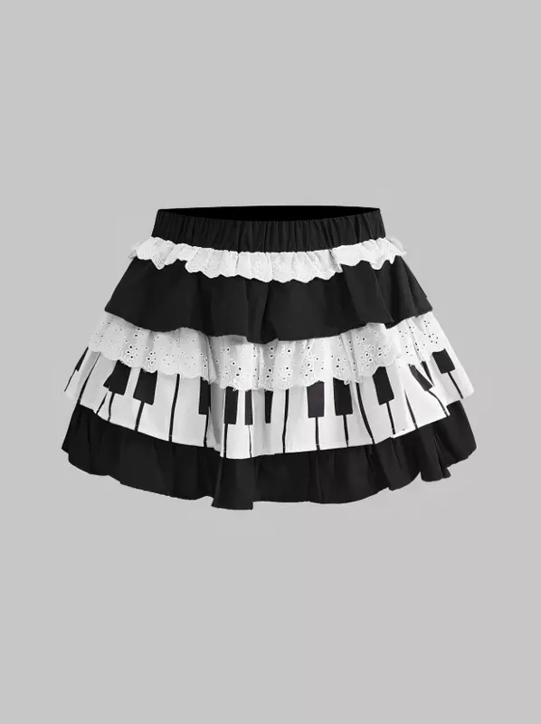 Cute Piano Key Cake Skirt
