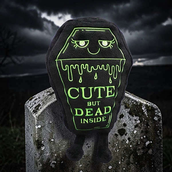 Plush "Cute But Dead Inside" Coffin