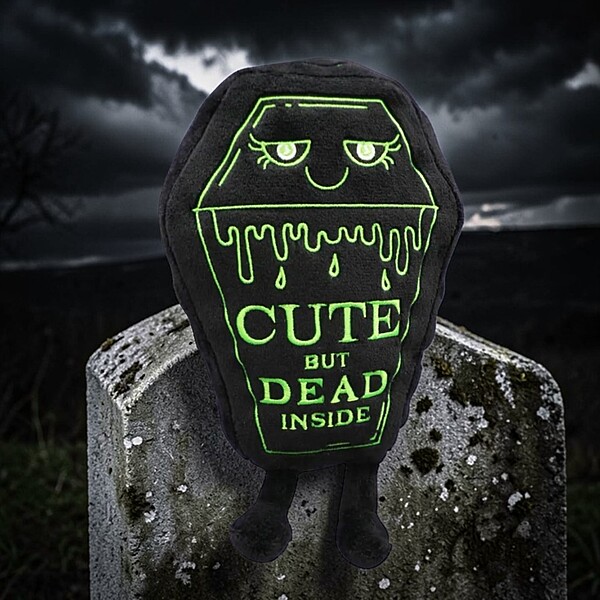 Plush "Cute But Dead Inside" Coffin