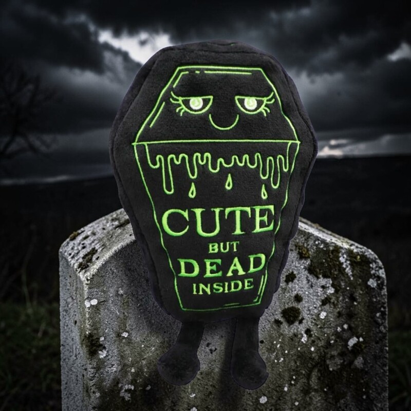 Plush "Cute But Dead Inside" Coffin