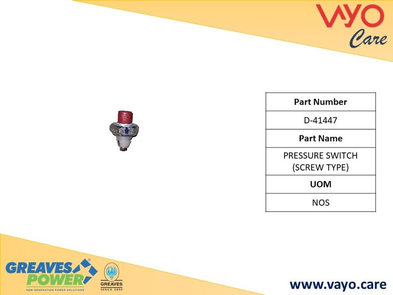 PRESSURE SWITCH (SCREW TYPE) - D-41447 - GREAVES