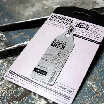 Aviationtag Douglas DC-3 - Rosinenbomber - DCXXX - Silver