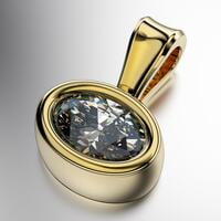 COLGANTE ENGARCE VIROLA CON PIEDRA OVAL APAISADA (MOD. D012)