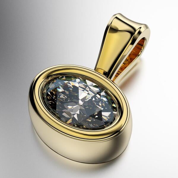 COLGANTE ENGARCE VIROLA CON PIEDRA OVAL APAISADA (MOD. D012)