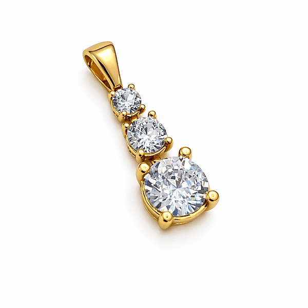 COLGANTE ENGARCE A GRIFAS CON TRES PIEDRAS EN VERTICAL REDONDAS (MOD. D019)