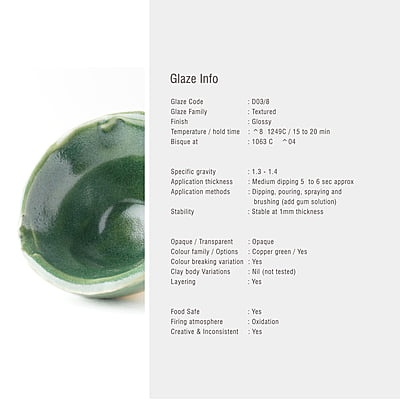 Sara High Fire Semi Matt Sage Green D03/8 Sara High Fire Semi Matt Sage Green D03/8