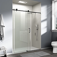 Shower door -60"W x76"H Frameless Shower Door(Matte Black)