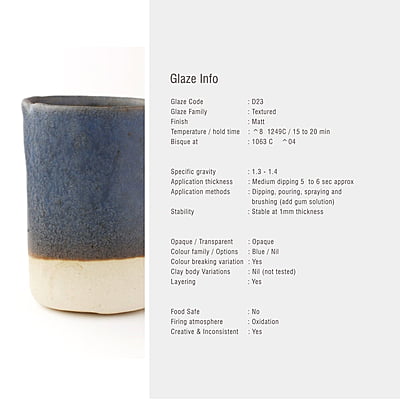 Sara High Fire Textured Matt Blue D23 Sara High Fire Textured Matt Blue D23