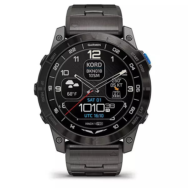 D2™ Mach 1 Pro / Aviator Smartwatch with Vented Titanium Bracelet