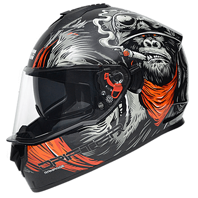 STUDDS DRIFTER D3 MATT BLACK N10 ORANGE D/V (XL)