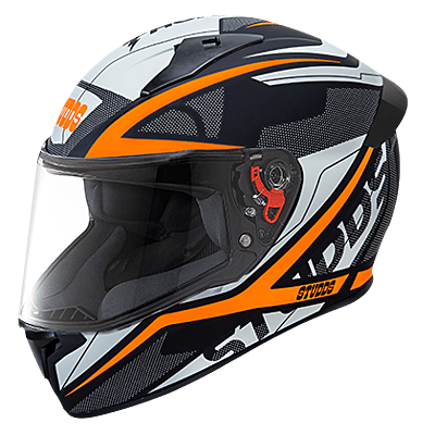 STUDDS THUNDER D4 MATT BLACK N10 ORANGE M/V (XL)