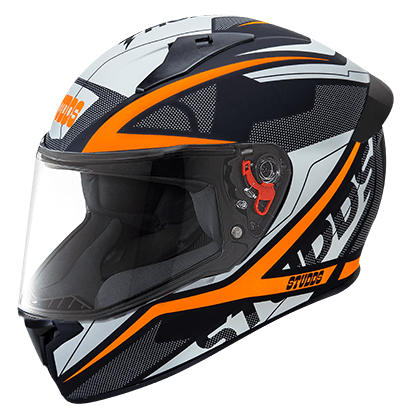STUDDS THUNDER D4 MATT BLACK N10 ORANGE M/V (XL)