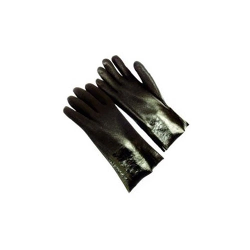 PVC, sandy finish, jersey lining, knit wrist