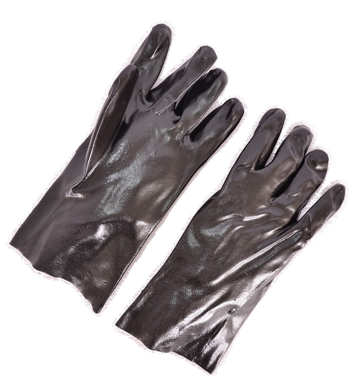 black PVC Glove with Interlock Lining