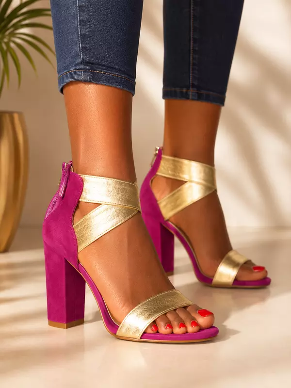 Sandales à Talon Bloc Croisées