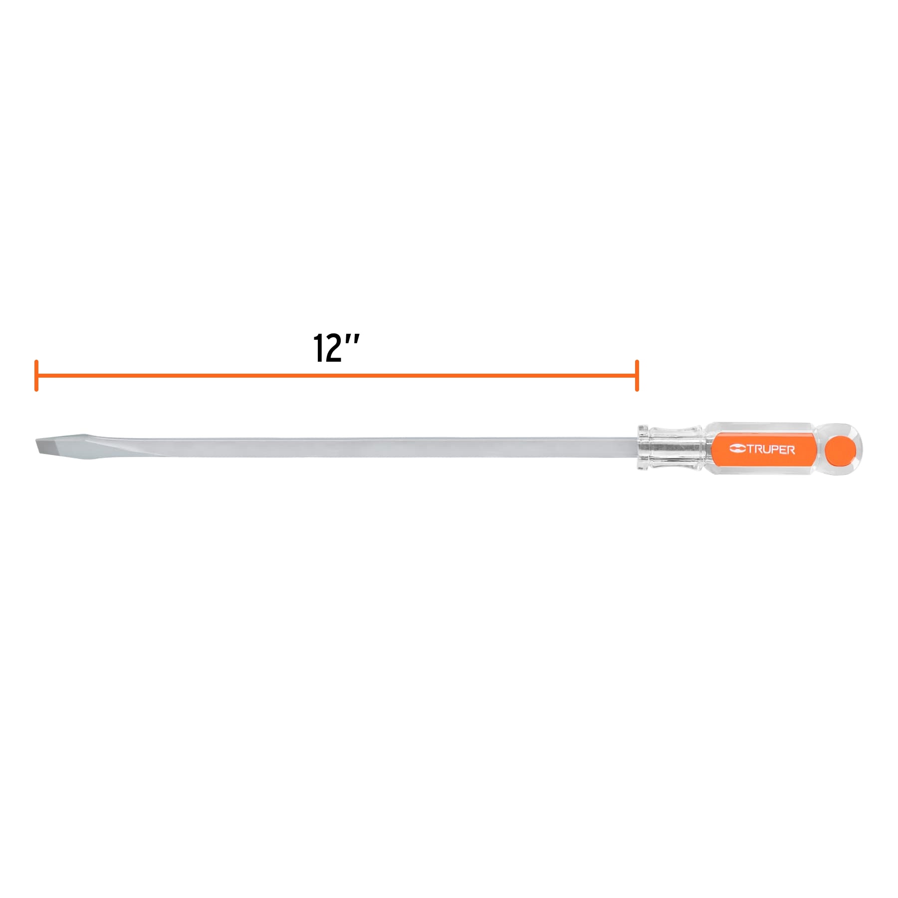 Desarmador plano, barra cuadrada, mango acetato, 3/8 x 12' - DC-3/8X12 / 14116