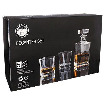 Polar Camel Square Glass Decanter Set
