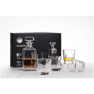 Polar Camel Square Glass Decanter Set
