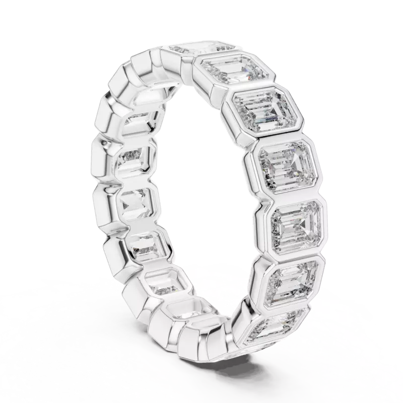 The Contour Bezel set Emerald eternity band 5.20mm