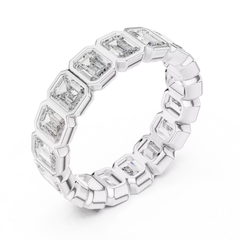 The Contour Bezel set Emerald eternity band 5.20mm