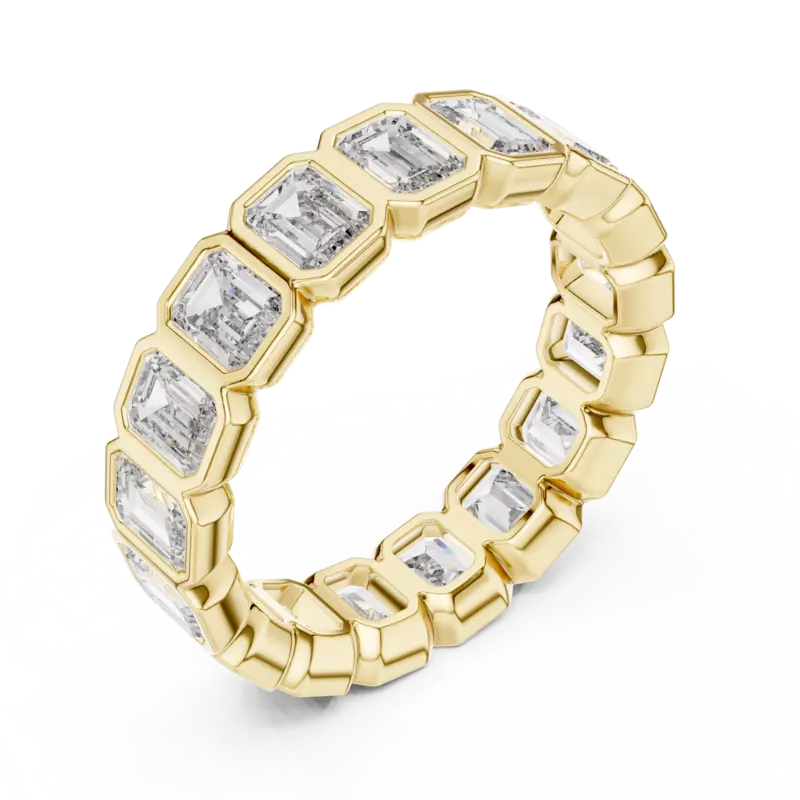 The Contour Bezel set Emerald eternity band 5.20mm