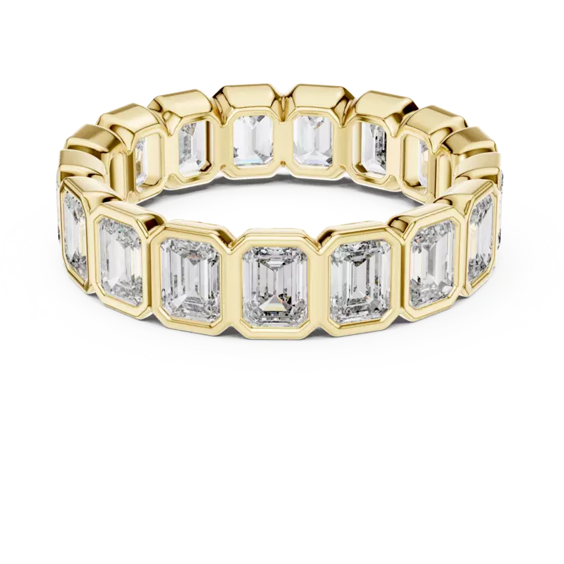 The Contour Bezel set Emerald eternity band 5.20mm