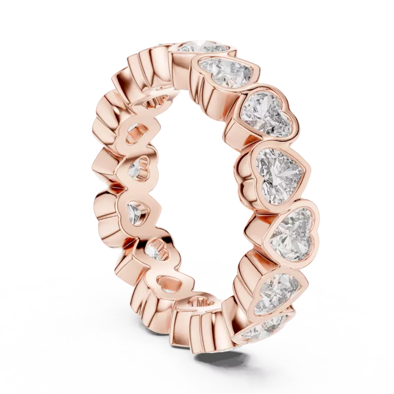 The Aureole Bezel set heart eternity band 5.20mm
