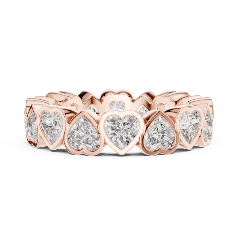 The Aureole Bezel set heart eternity band 5.20mm