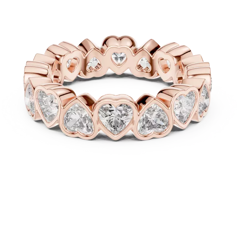 The Aureole Bezel set heart eternity band 5.20mm
