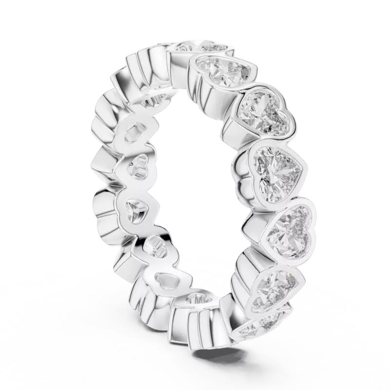 The Aureole Bezel set heart eternity band 5.20mm