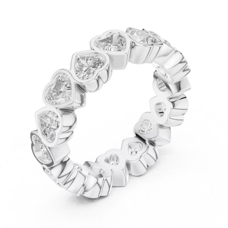 The Aureole Bezel set heart eternity band 5.20mm