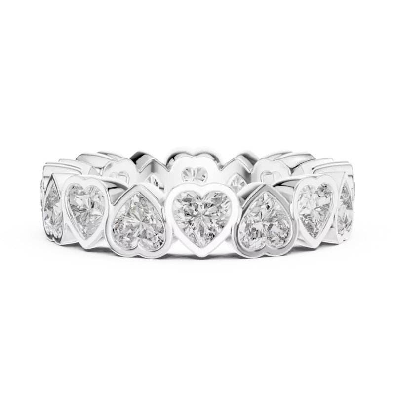 The Aureole Bezel set heart eternity band 5.20mm