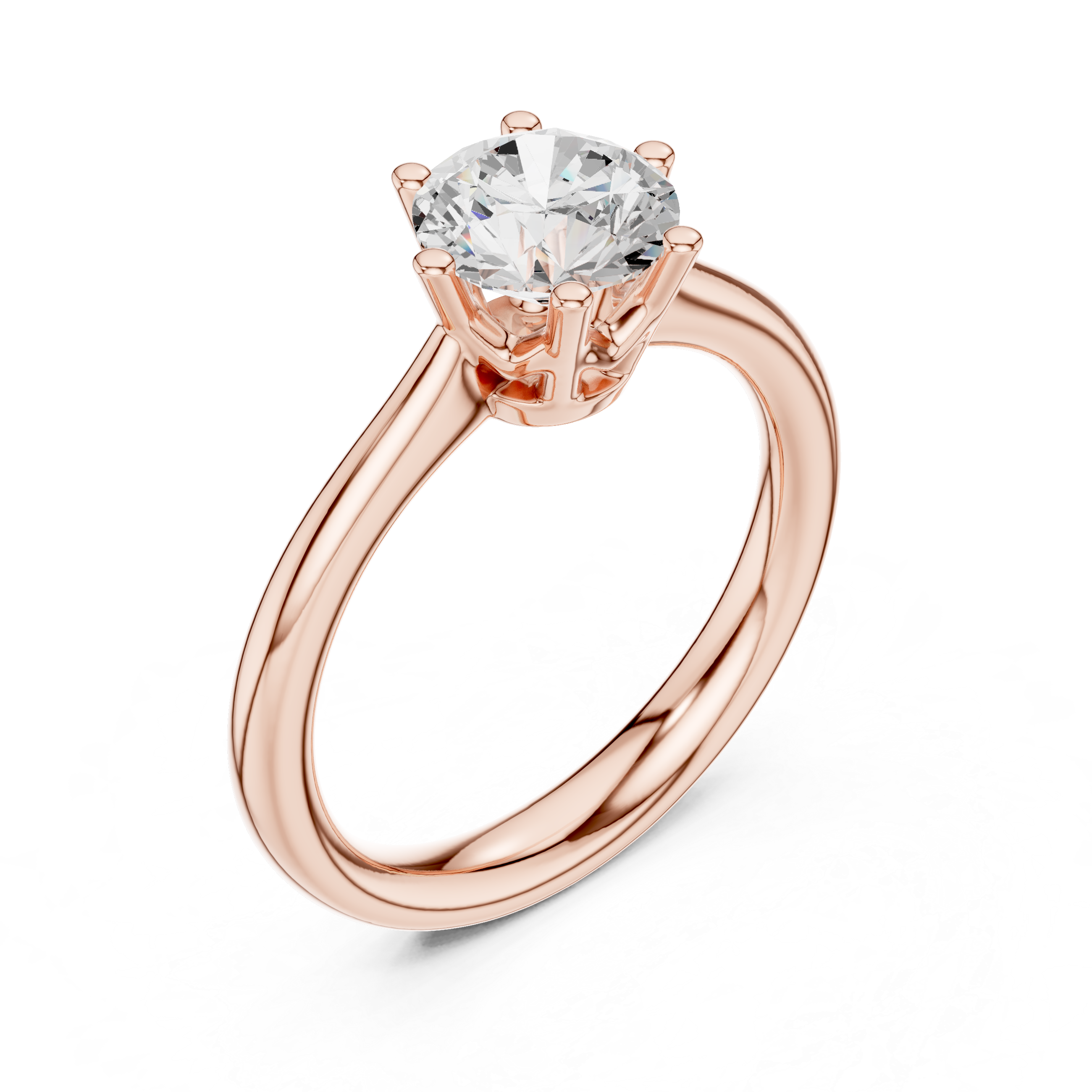 Six Prong solitaire ring