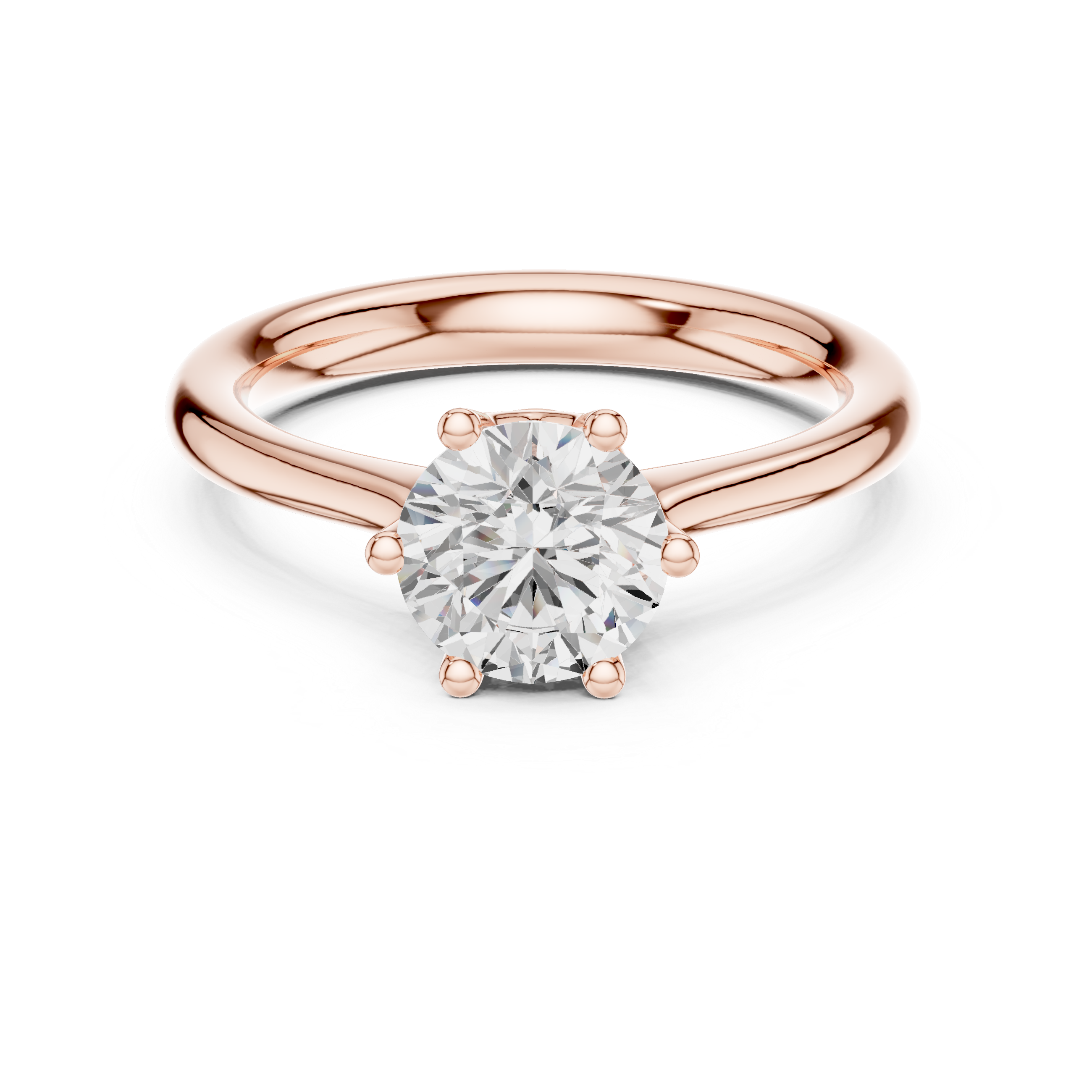 Six Prong solitaire ring