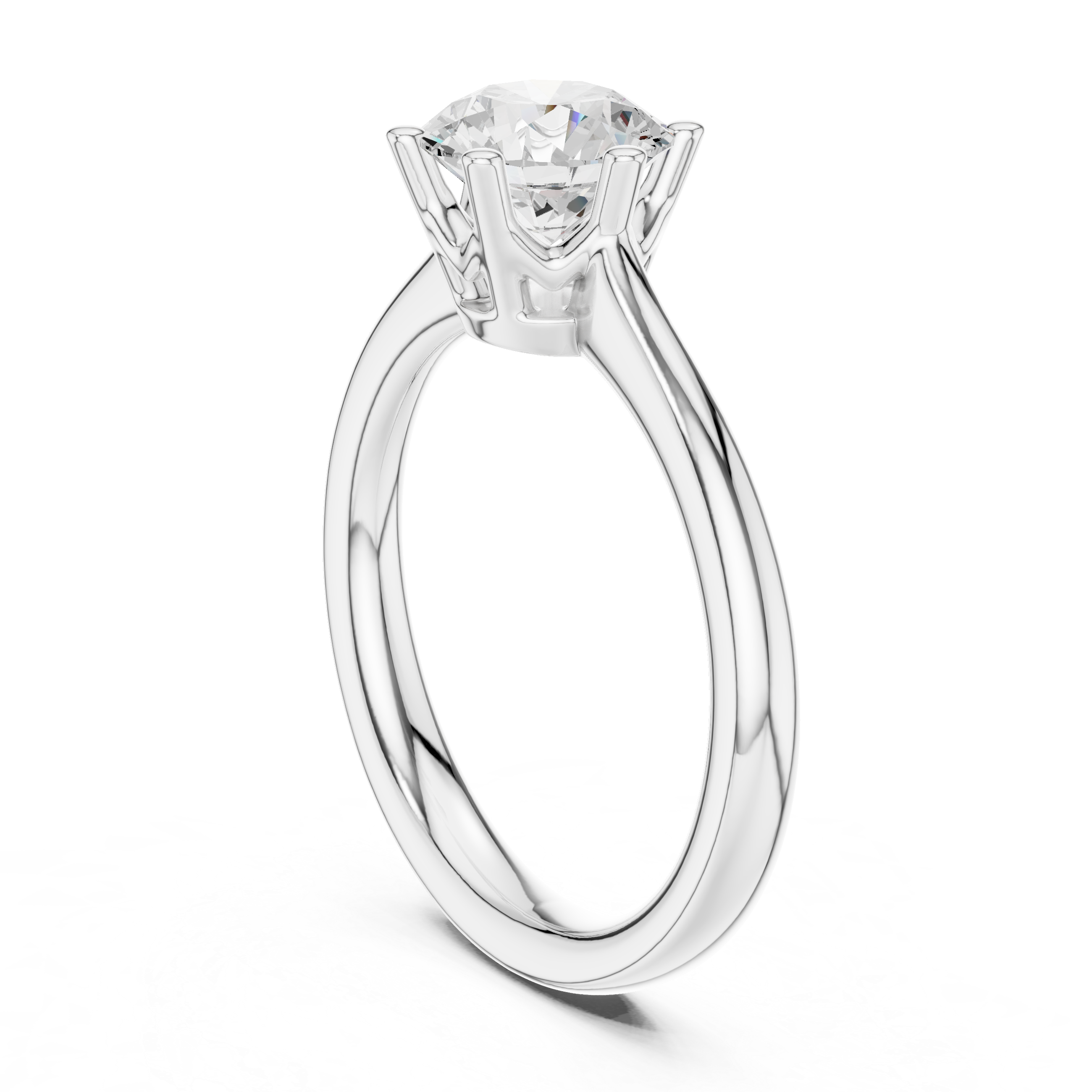 Six Prong solitaire ring