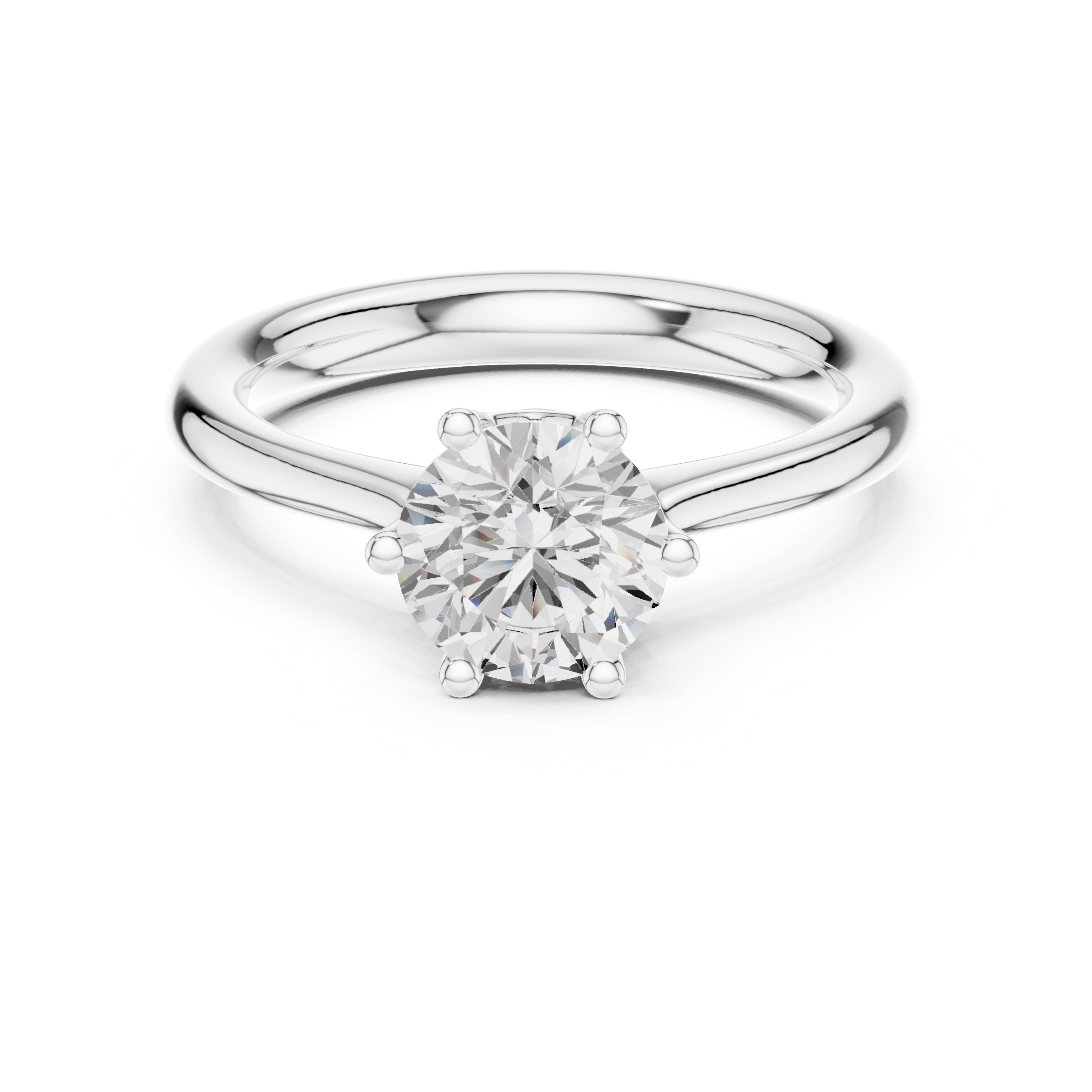 Six Prong solitaire ring