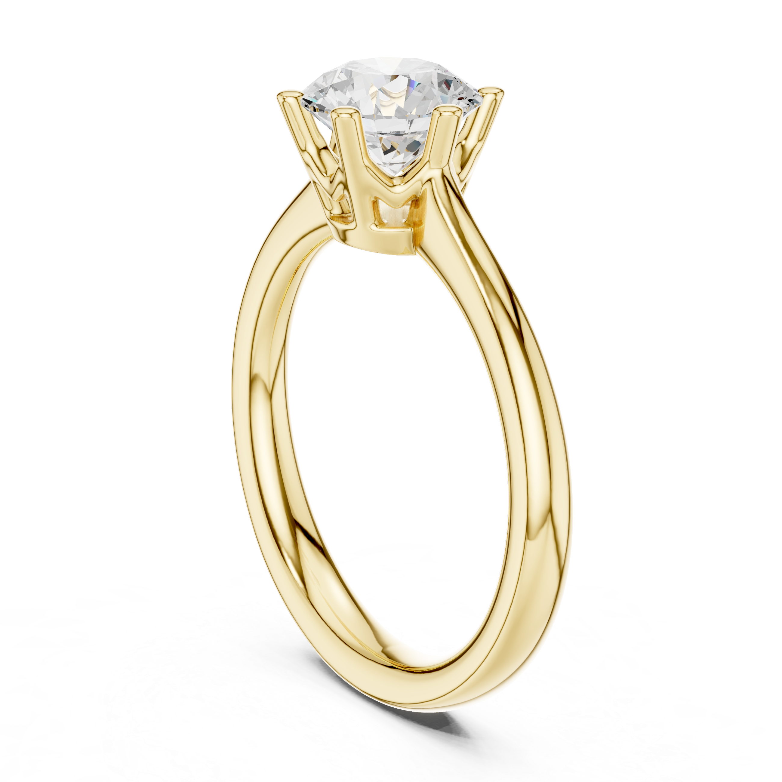 Six Prong solitaire ring