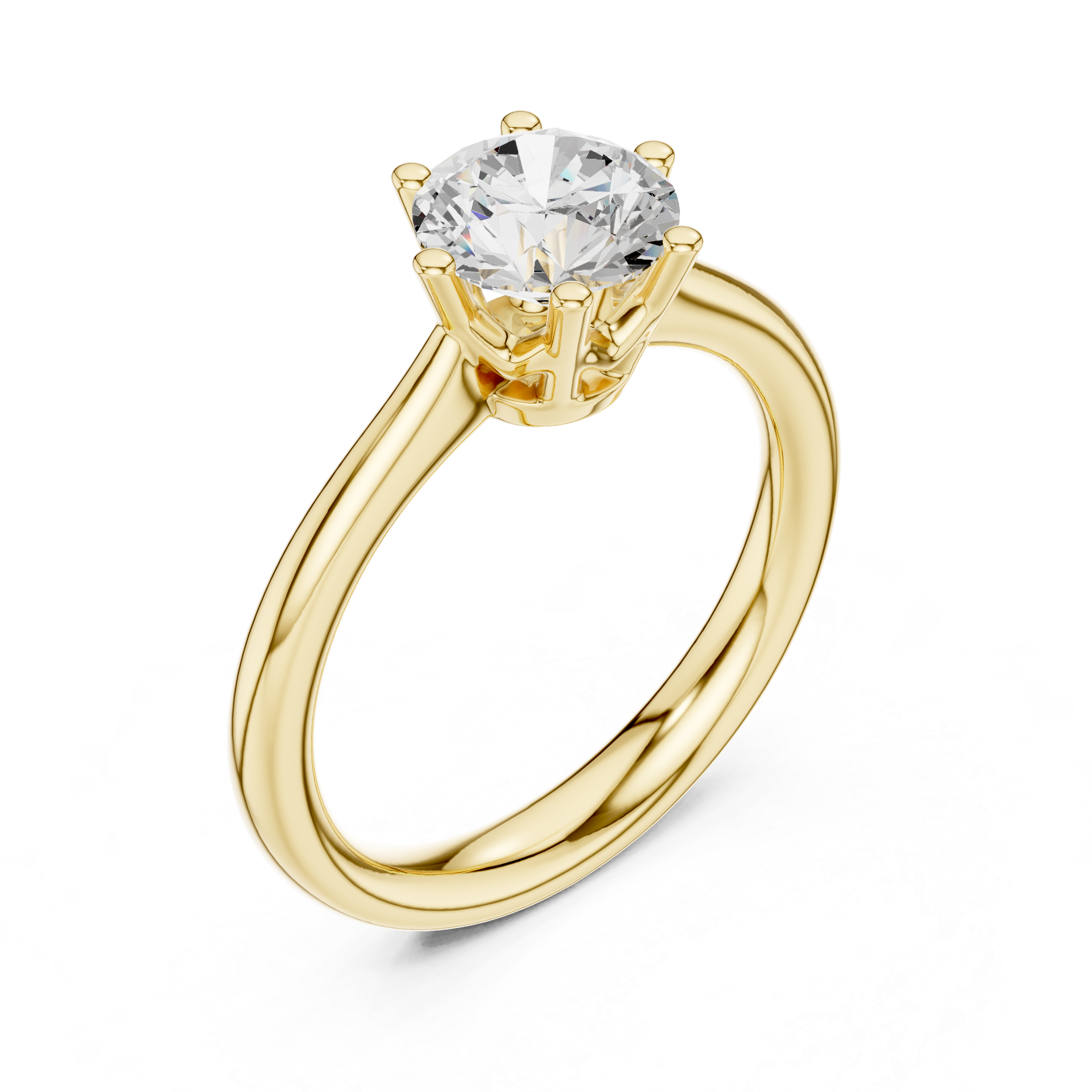 Six Prong solitaire ring