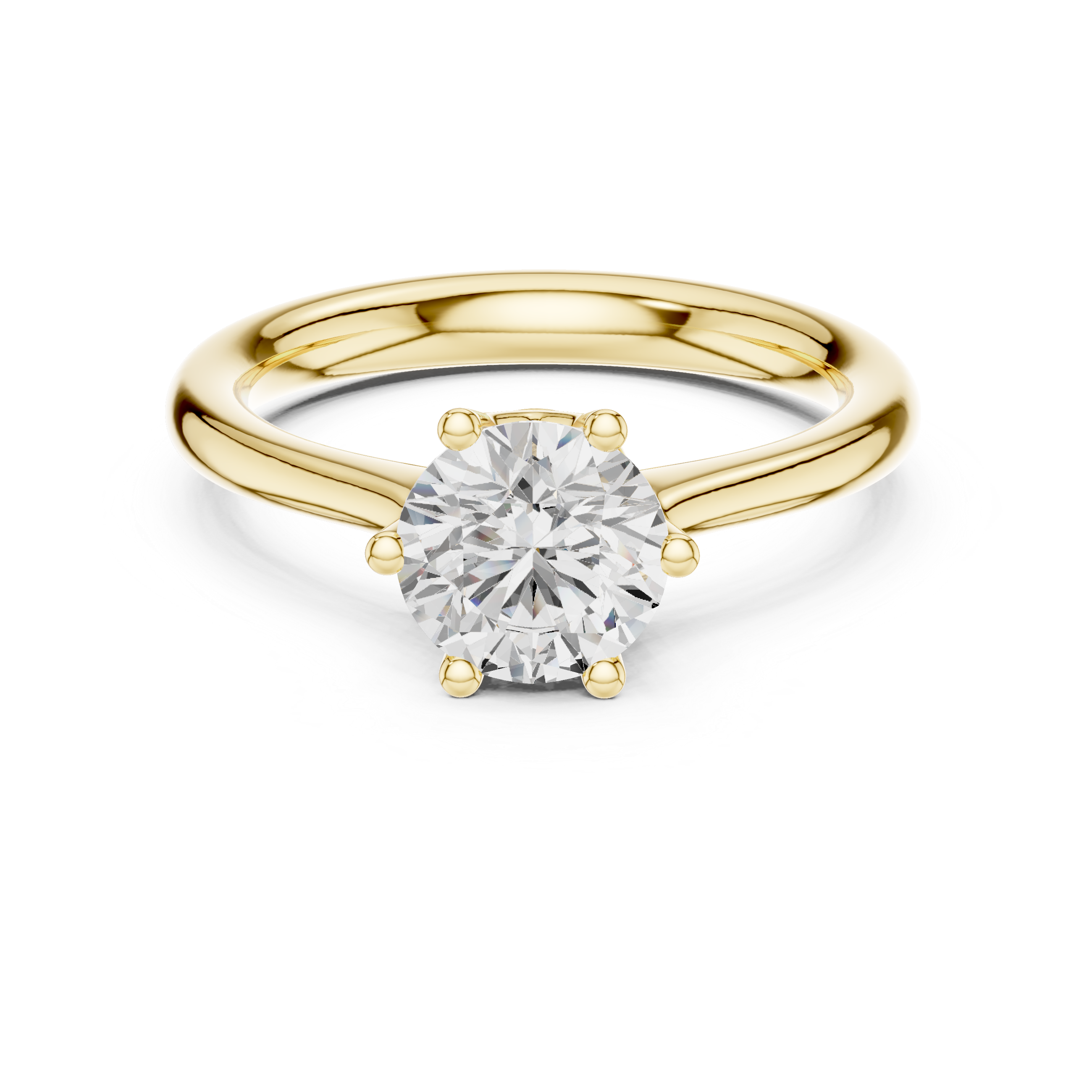 Six Prong solitaire ring